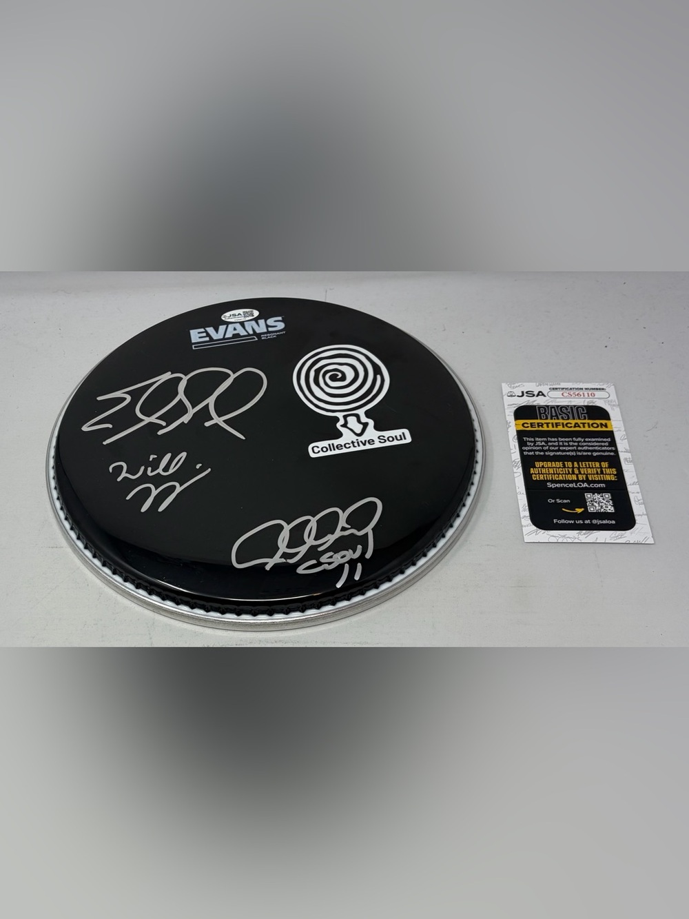 Collective Soul signed Drumhead JSA COA